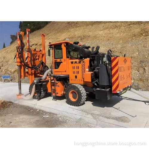 Highway guardrail piling/drilling rig